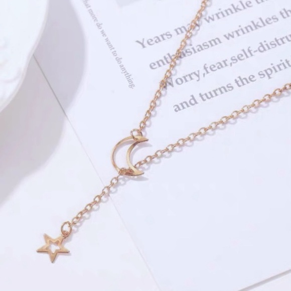 ❣️$25/3❣️ Crescent Moon and Star Gold Plated Necklace - Picture 10 of 14